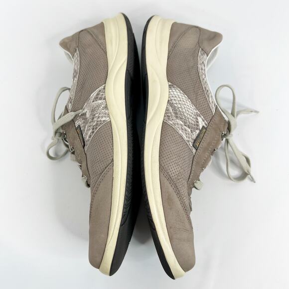 Mephisto Laser Perforated Sneaker US 10 Light Gray Nubuck Oxford Comfort Shoes - Picture 6 of 11